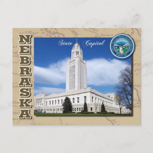 Nebraska State Capitol, Lincoln, Nebraska Briefkaart (Voorkant)