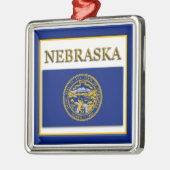 Nebraska State Flag Kerstversiering Metalen Ornament (Links)