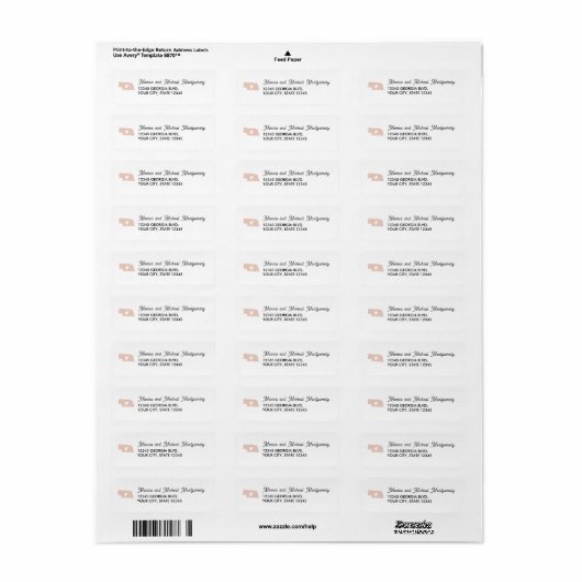 NEBRASKA State Map met hart - ELKE KLEUR Etiket (Full Sheet)