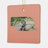 Nebraska State Photo insert and town name Keramisch Ornament (Links)