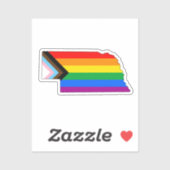 Nebraska State Pride LGBTQ Progress Pride Sticker (Vel)