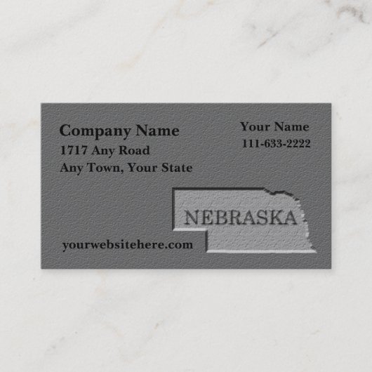 Nebraska State Visitekaartje gebeeldhouwde stenen (Voorkant)