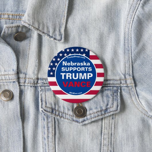Nebraska STEUNT TRUMP VANCE Ronde Button 7,6 Cm (In situ)