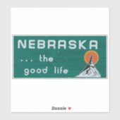 Nebraska. . .the good life - NE sticker - NE decal (Feuille)