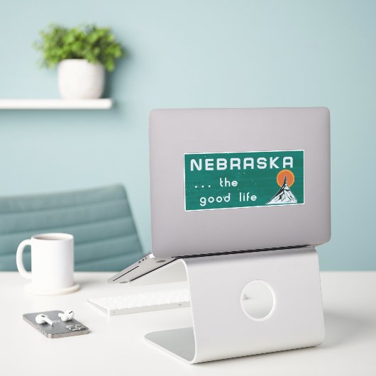 Nebraska. . .the good life - NE sticker - NE decal (Ordinateur portable sur le bureau)