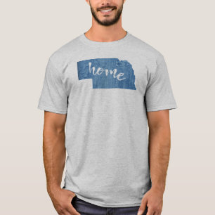 Nebraska Thuis Houtstructuur T-shirt