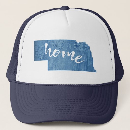 Nebraska Thuis Houtstructuur Trucker Pet (Voorkant)