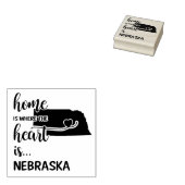 Nebraska thuis is waar het hart ligt 	rubberstempel (Gestempeld)
