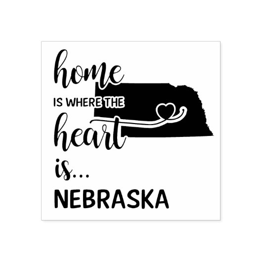 Nebraska thuis is waar het hart ligt 	rubberstempel (Afrduk)