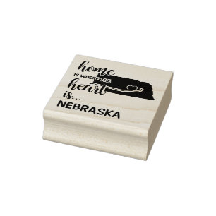 Nebraska thuis is waar het hart ligt rubberstempel
