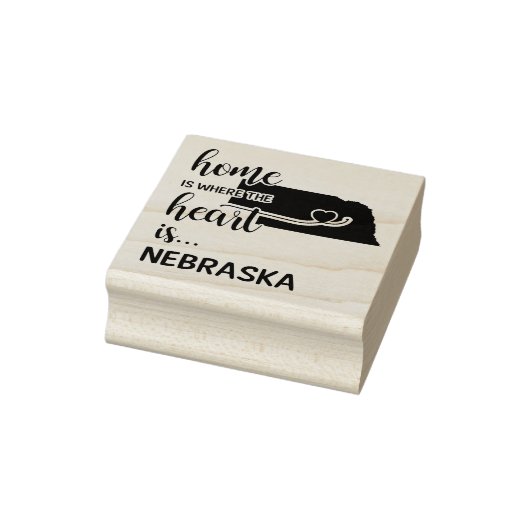 Nebraska thuis is waar het hart ligt 	rubberstempel (Stempel)
