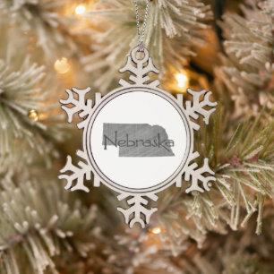 Nebraska Tin Sneeuwvlok Ornament