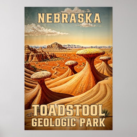 Nebraska Toadstool Geologic Park V02 Poster (Voorkant)