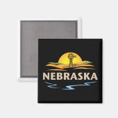 Nebraska Verenigde Staten Magneet (Voorkant / Achterkant)