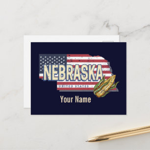 Nebraska Verenigde Staten Retro State Kaart Veren