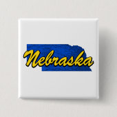 Nebraska Vierkante Button 5,1 Cm (Voorkant)