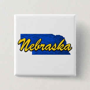 Nebraska Vierkante Button 5,1 Cm