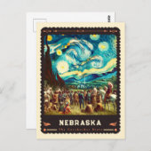 Nebraska | Vincent van Gogh geïnspireerd Briefkaart (Voorkant / Achterkant)