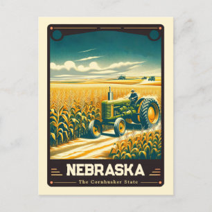 Nebraska   Vintage van patriottische spirit Briefkaart