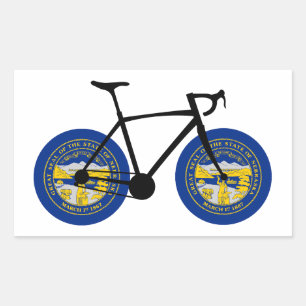 Nebraska Vlag Fietsen Rechthoekige Sticker