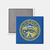Nebraska vlag magneet (Voorkant / Achterkant)