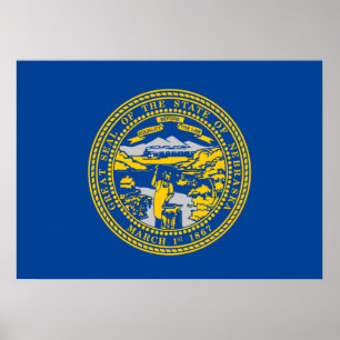 Nebraska vlag poster