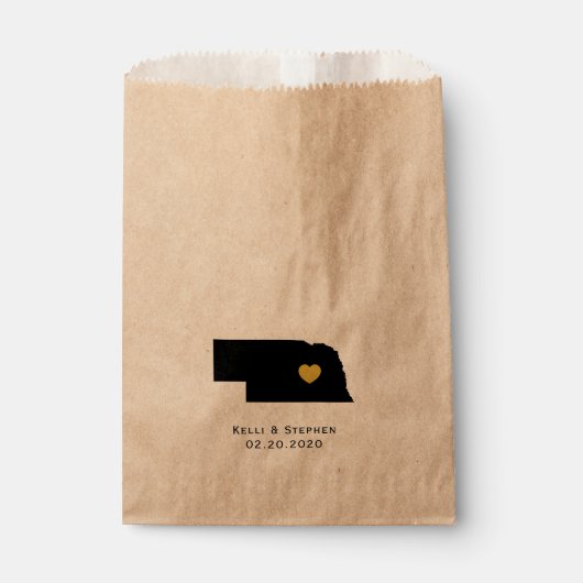 Nebraska Wedding Favor Treat Sacks, Sacs Cadeaux (Devant)