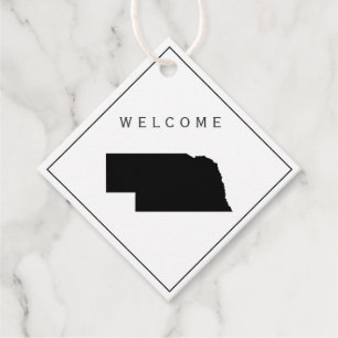 Nebraska Welcome Bag Gift Label voor Wedding Weeke