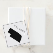 Nebraska Welcome Bag Gift Label voor Wedding Weeke (In situ)