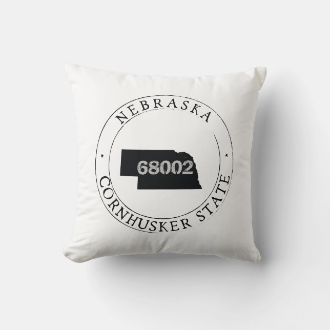 Nebraska Zip Code Pillow Kussen (Voorkant)