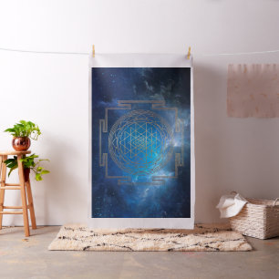 Nebula bleue Sri Yantra - Tissu