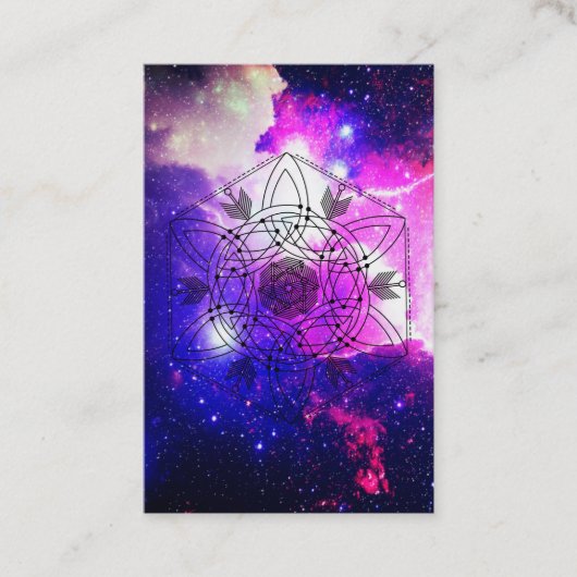 *~ * Nebula Celtic Aztec Tribal Boho Galaxy Visitekaartje (Voorkant)
