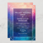 Nebula colorée Faire-part de mariage moderne (Devant / Derrière)