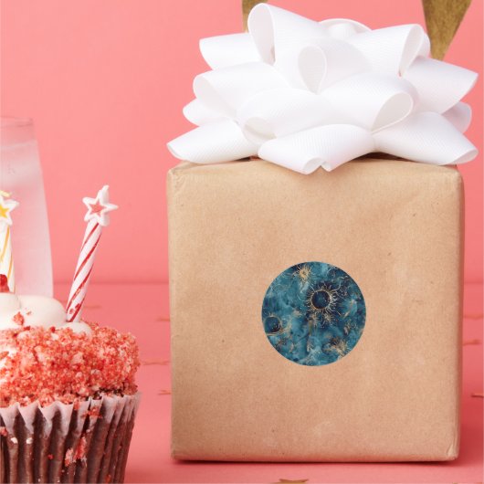 Nebula Dark Sun Custom Astronomy Envelope Seal Ronde Sticker (Feest)