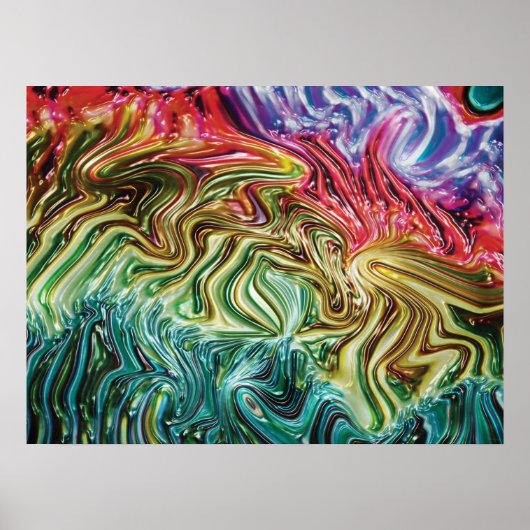 Nebula - Draaiende Faux 3d Metallic Regenboog Poster (Voorkant)