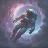 Nebula Drift: De Eenzame Ontdekkingsreiziger – Sci Sticker (Voorkant)