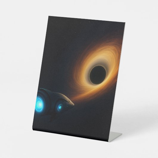 Nebula Drift – Deep Space Cruiser Reclamebord Met Voetstuk (Voorkant)