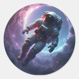 Nebula Drift: The Lone Explorer - Ronde Sticker