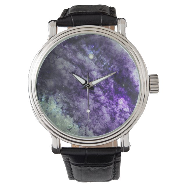 Nebula en ster in Amethyst Watts Horloge (Voorkant)