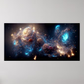 Nebula en sterrenstelsels in de ruimte poster (Voorkant)
