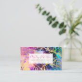 Nebula goud marmeren haar make-up typografie visitekaartje (Staand voorkant)