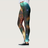 Nebula goudgroen blauw gym actief draag leggings (Links)