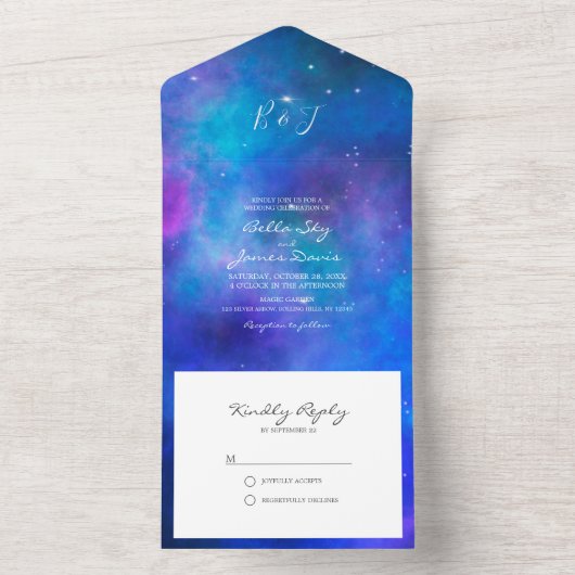 Nebula Interstellar tout en un Faire-part de maria (À l'intérieur)