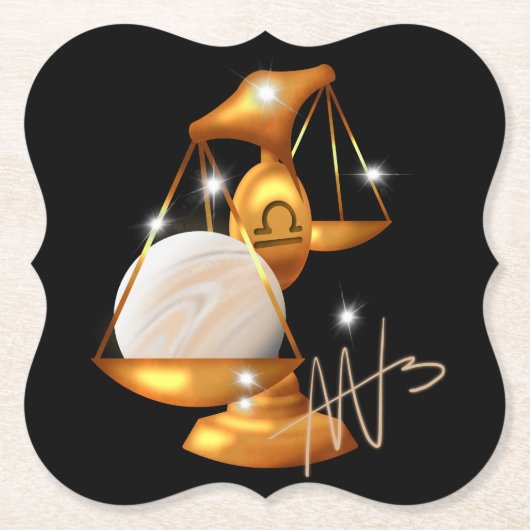 Nebula libra venus dierenriem kartonnen onderzetters (Voorkant)