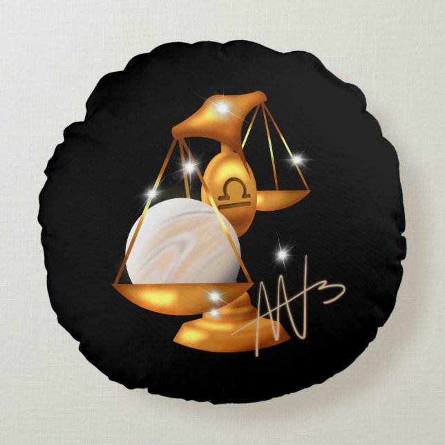 Nebula libra venus dierenriem rond kussen (Voorkant)