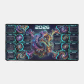 Nebula Nexus Command Mat – 2026 Galaxy Calendar (Recto)