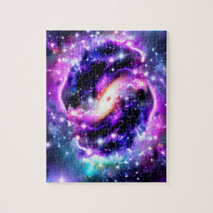 Nebula roze en Paarse explosie in de tijdruimte Legpuzzel