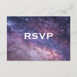 Nebula Space Cosmos Bruiloft RSVP Kaartje