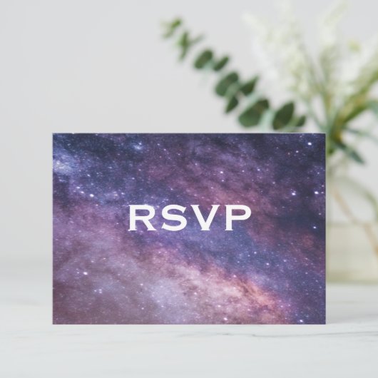 Nebula Space Cosmos Wedding RSVP (Debout devant)