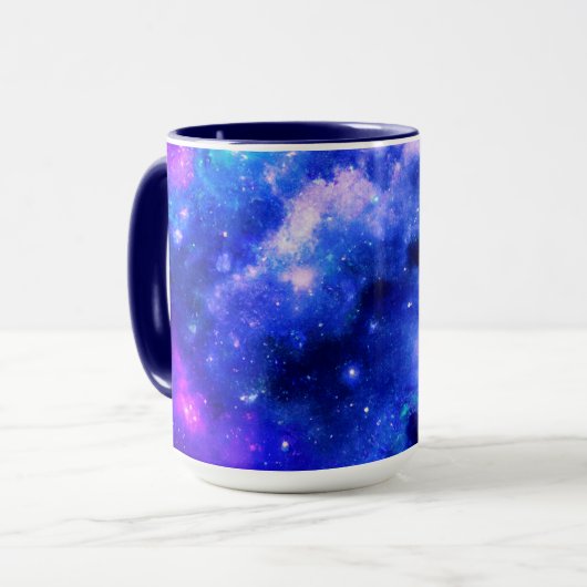 "Nebula Stars" - Een verbluffende digitale kunst m Mok (Voorkant links)